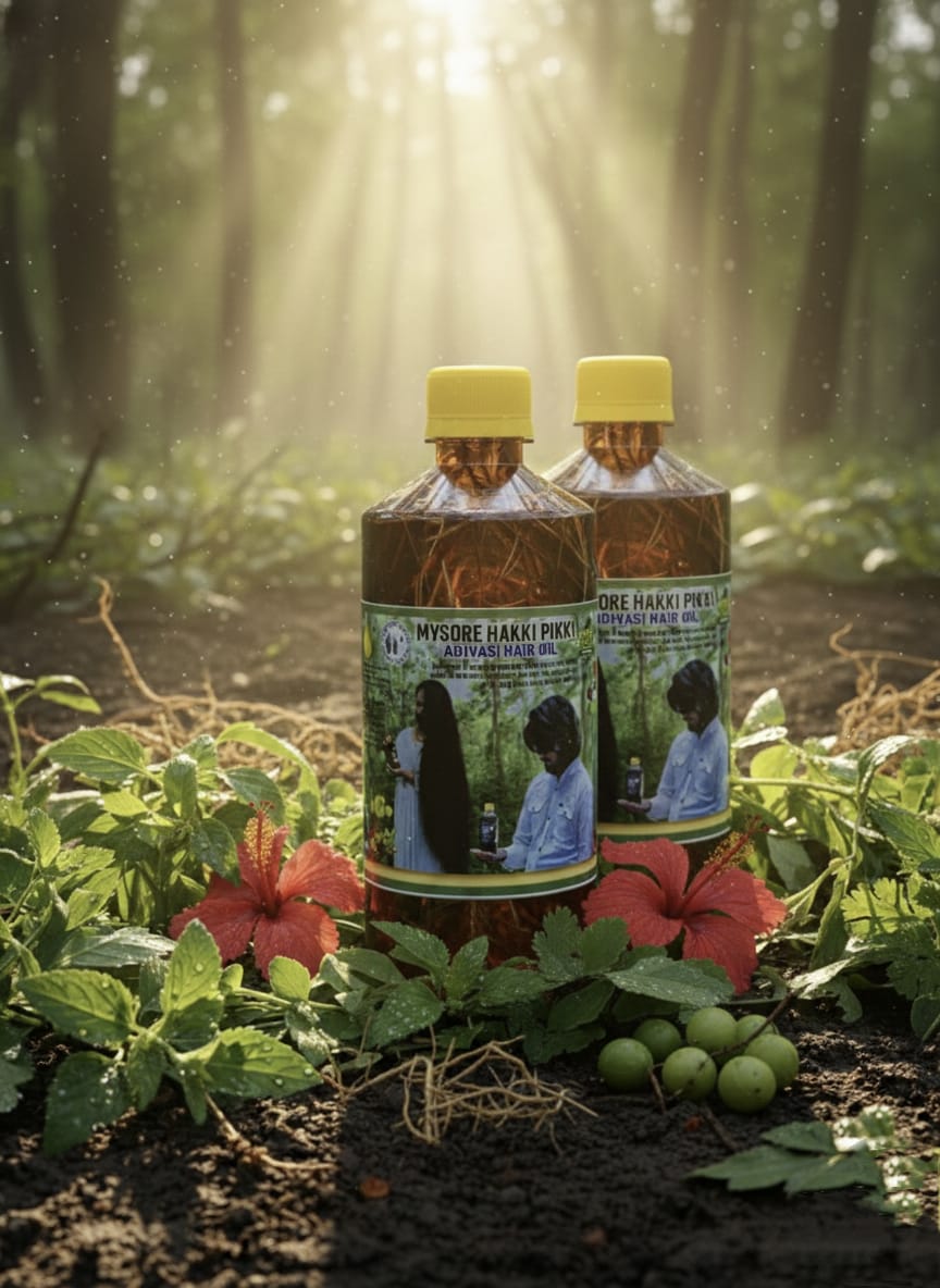 1000ML- MYSORE HAKKI PIKKI ADIVASI HAIR OIL