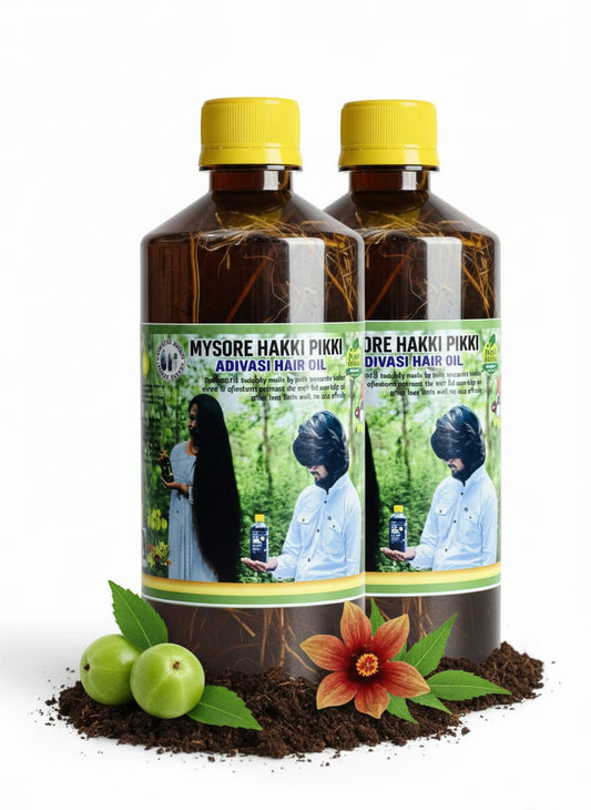 1000ML- MYSORE HAKKI PIKKI ADIVASI HAIR OIL